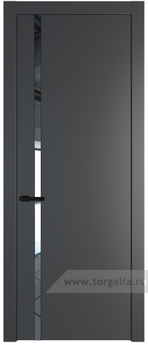 Дверь со стеклом ProfilDoors 21PW Зеркало с молдингом Черный матовый (Графит (Pantone 425С))