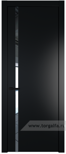 Дверь со стеклом ProfilDoors 21PW Зеркало с молдингом Черный матовый (Блэк)