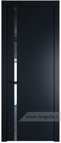 Дверь со стеклом ProfilDoors 21PW Зеркало с молдингом Черный матовый (Нэви Блу (RAL 7016))