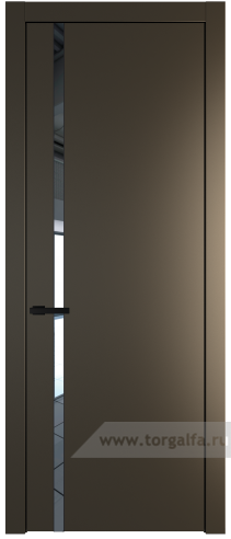 Дверь со стеклом ProfilDoors 21PW Зеркало с молдингом Черный матовый (Перламутр бронза)
