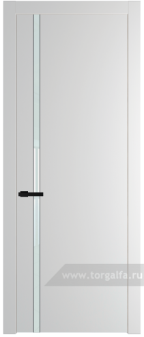 Дверь со стеклом ProfilDoors 21PW Lacobel Белый лак с молдингом Черный матовый (Крем Вайт (RAL 120-02))