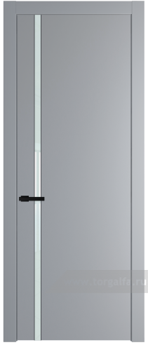 Дверь со стеклом ProfilDoors 21PW Lacobel Белый лак с молдингом Черный матовый (Смоки (RAL 870-02))