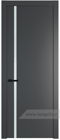 Дверь со стеклом ProfilDoors 21PW Lacobel Белый лак с молдингом Черный матовый (Графит (Pantone 425С))