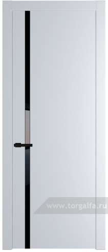 Дверь со стеклом ProfilDoors 21PW Lacobel Черный лак с молдингом Черный матовый (Вайт (RAL 110 96 02))