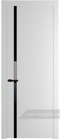 Дверь со стеклом ProfilDoors 21PW Lacobel Черный лак с молдингом Черный матовый (Крем Вайт (RAL 120-02))