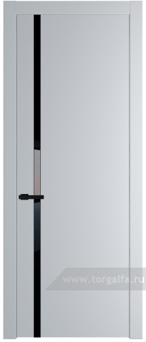 Дверь со стеклом ProfilDoors 21PW Lacobel Черный лак с молдингом Черный матовый (Лайт Грей (RAL 870-01))