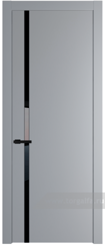 Дверь со стеклом ProfilDoors 21PW Lacobel Черный лак с молдингом Черный матовый (Смоки (RAL 870-02))