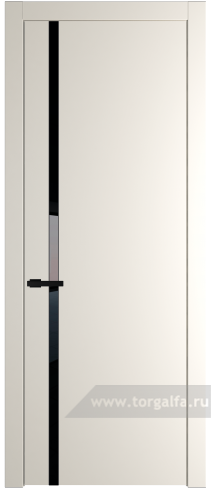 Дверь со стеклом ProfilDoors 21PW Lacobel Черный лак с молдингом Черный матовый (Перламутр белый)