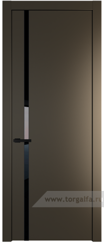 Дверь со стеклом ProfilDoors 21PW Lacobel Черный лак с молдингом Черный матовый (Перламутр бронза)