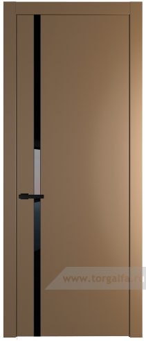 Дверь со стеклом ProfilDoors 21PW Lacobel Черный лак с молдингом Черный матовый (Перламутр золото)