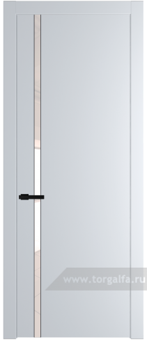 Дверь со стеклом ProfilDoors 21PW Lacobel Перламутровый лак с молдингом Черный матовый (Вайт (RAL 110 96 02))