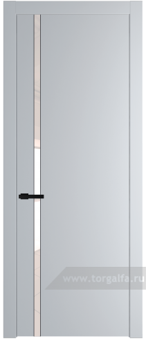 Дверь со стеклом ProfilDoors 21PW Lacobel Перламутровый лак с молдингом Черный матовый (Лайт Грей (RAL 870-01))