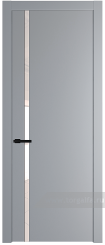 Дверь со стеклом ProfilDoors 21PW Lacobel Перламутровый лак с молдингом Черный матовый (Смоки (RAL 870-02))