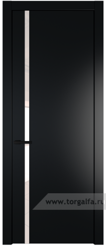 Дверь со стеклом ProfilDoors 21PW Lacobel Перламутровый лак с молдингом Черный матовый (Блэк)