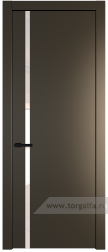 Дверь со стеклом ProfilDoors 21PW Lacobel Перламутровый лак с молдингом Черный матовый (Перламутр бронза)