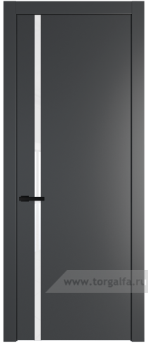 Дверь со стеклом ProfilDoors 21PW Лак классик с молдингом Черный матовый (Графит (Pantone 425С))