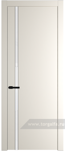 Дверь со стеклом ProfilDoors 21PW Лак классик с молдингом Черный матовый (Перламутр белый)