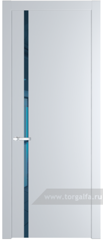 Дверь со стеклом ProfilDoors 21PW Зеркало Blue с молдингом Серебро (Вайт (RAL 110 96 02))