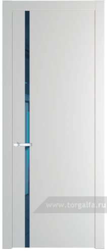 Дверь со стеклом ProfilDoors 21PW Зеркало Blue с молдингом Серебро (Крем Вайт (RAL 120-02))