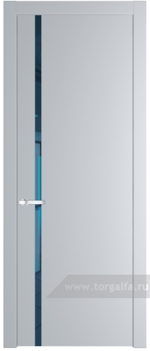 Дверь со стеклом ProfilDoors 21PW Зеркало Blue с молдингом Серебро (Лайт Грей (RAL 870-01))