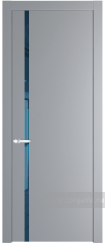 Дверь со стеклом ProfilDoors 21PW Зеркало Blue с молдингом Серебро (Смоки (RAL 870-02))