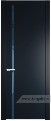 Дверь со стеклом ProfilDoors 21PW Зеркало Blue с молдингом Серебро (Нэви Блу (RAL 7016))