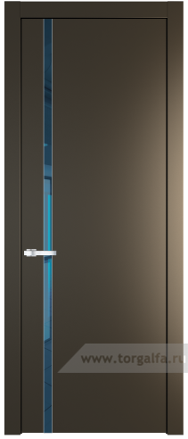 Дверь со стеклом ProfilDoors 21PW Зеркало Blue с молдингом Серебро (Перламутр бронза)