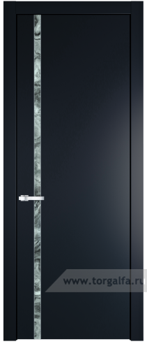 Дверь со стеклом ProfilDoors 21PW Атриум серебро с молдингом Серебро (Нэви Блу (RAL 7016))