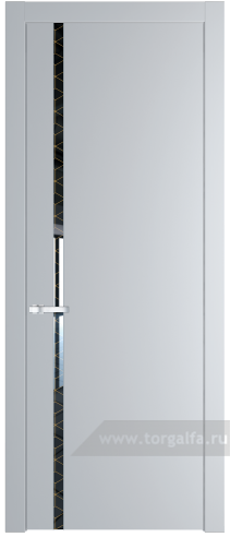 Дверь со стеклом ProfilDoors 21PW Лоран узор золото с молдингом Серебро (Лайт Грей (RAL 870-01))