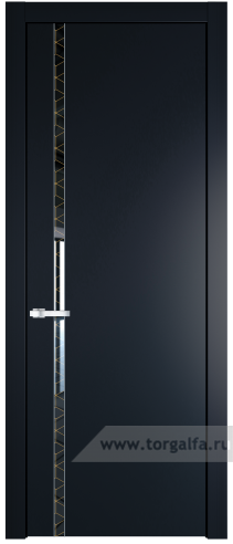 Дверь со стеклом ProfilDoors 21PW Лоран узор золото с молдингом Серебро (Нэви Блу (RAL 7016))