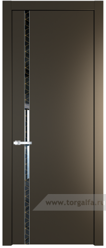 Дверь со стеклом ProfilDoors 21PW Лоран узор золото с молдингом Серебро (Перламутр бронза)