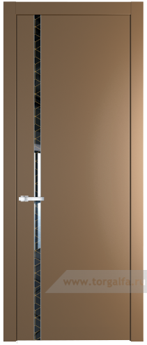 Дверь со стеклом ProfilDoors 21PW Лоран узор золото с молдингом Серебро (Перламутр золото)