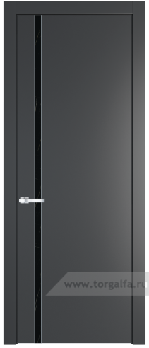 Дверь со стеклом ProfilDoors 21PW Неро мрамор с молдингом Серебро (Графит (Pantone 425С))