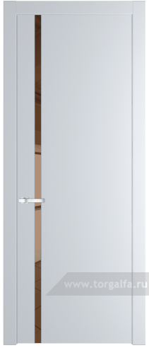 Дверь со стеклом ProfilDoors 21PW Зеркало Bronza с молдингом Серебро (Вайт (RAL 110 96 02))