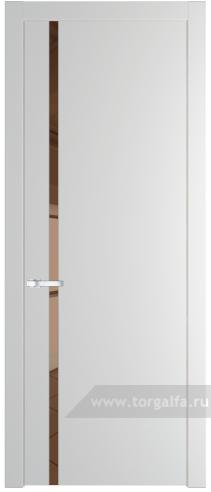 Дверь со стеклом ProfilDoors 21PW Зеркало Bronza с молдингом Серебро (Крем Вайт (RAL 120-02))