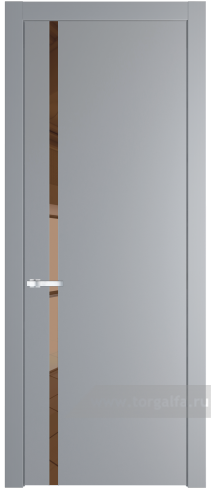 Дверь со стеклом ProfilDoors 21PW Зеркало Bronza с молдингом Серебро (Смоки (RAL 870-02))