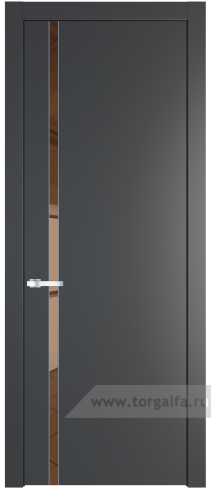 Дверь со стеклом ProfilDoors 21PW Зеркало Bronza с молдингом Серебро (Графит (Pantone 425С))