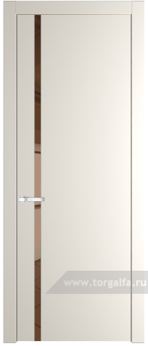 Дверь со стеклом ProfilDoors 21PW Зеркало Bronza с молдингом Серебро (Перламутр белый)