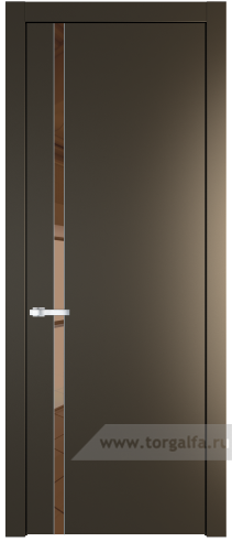 Дверь со стеклом ProfilDoors 21PW Зеркало Bronza с молдингом Серебро (Перламутр бронза)