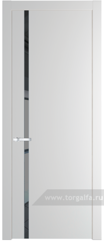 Дверь со стеклом ProfilDoors 21PW Зеркало Grey с молдингом Серебро (Крем Вайт (RAL 120-02))