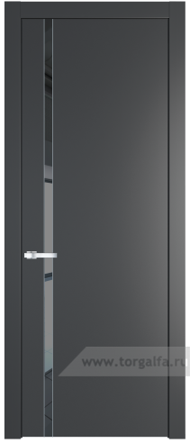 Дверь со стеклом ProfilDoors 21PW Зеркало Grey с молдингом Серебро (Графит (Pantone 425С))