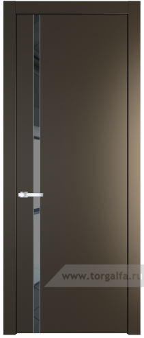 Дверь со стеклом ProfilDoors 21PW Зеркало Grey с молдингом Серебро (Перламутр бронза)