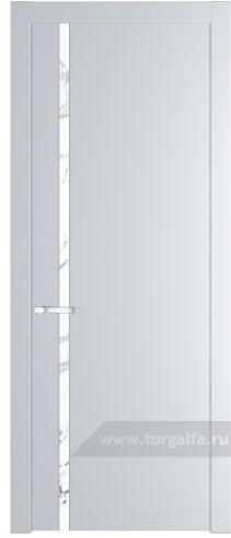 Дверь со стеклом ProfilDoors 21PW Нефи белый узор серебро с молдингом Серебро (Вайт (RAL 110 96 02))