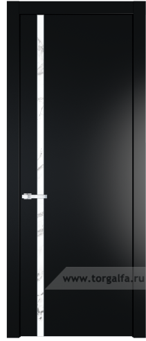Дверь со стеклом ProfilDoors 21PW Нефи белый узор серебро с молдингом Серебро (Блэк)