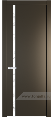 Дверь со стеклом ProfilDoors 21PW Нефи белый узор серебро с молдингом Серебро (Перламутр бронза)
