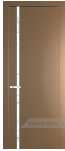 Дверь со стеклом ProfilDoors 21PW Нефи белый узор серебро с молдингом Серебро (Перламутр золото)