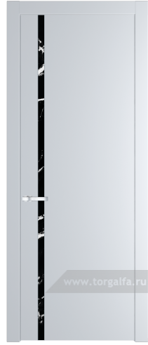 Дверь со стеклом ProfilDoors 21PW Нефи черный узор серебро с молдингом Серебро (Вайт (RAL 110 96 02))