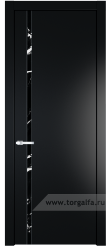 Дверь со стеклом ProfilDoors 21PW Нефи черный узор серебро с молдингом Серебро (Блэк)