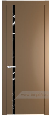 Дверь со стеклом ProfilDoors 21PW Нефи черный узор серебро с молдингом Серебро (Перламутр золото)