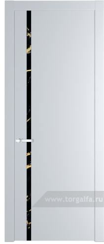 Дверь со стеклом ProfilDoors 21PW Нефи черный узор золото с молдингом Серебро (Вайт (RAL 110 96 02))